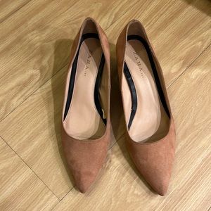 Zara nude suede heels
